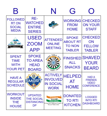 ROUND TABLE INDIA - QUARANTINE Bingo Card