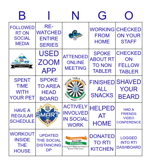 ROUND TABLE INDIA - QUARANTINE Bingo Card