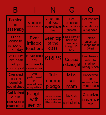 KRPS BINGO Card