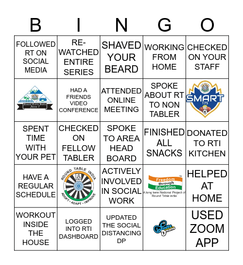 ROUND TABLE INDIA - QUARANTINE Bingo Card