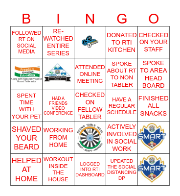ROUND TABLE INDIA - SMART QUARANTINE Bingo Card