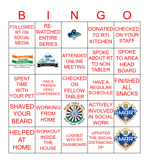 ROUND TABLE INDIA - SMART QUARANTINE Bingo Card