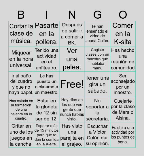 Juana Colón Montessori Bingo Card