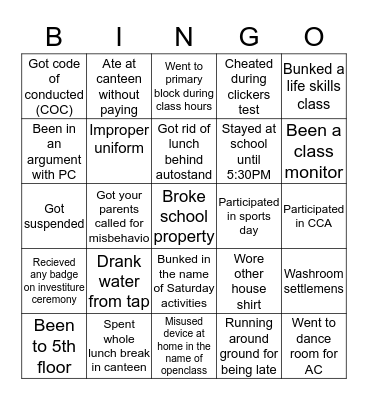 Nalanda Bingo Card