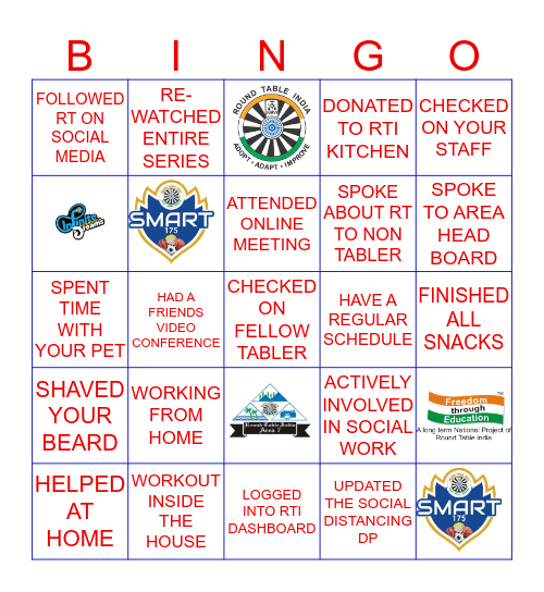 ROUND TABLE INDIA - SMART QUARANTINE Bingo Card