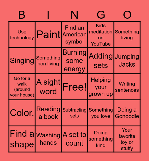 Flexible Learning BINGO Card