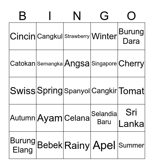 ♤ YERIxME Bingo Card