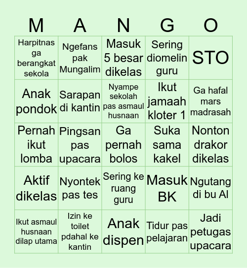 MANDALA Bingo Card