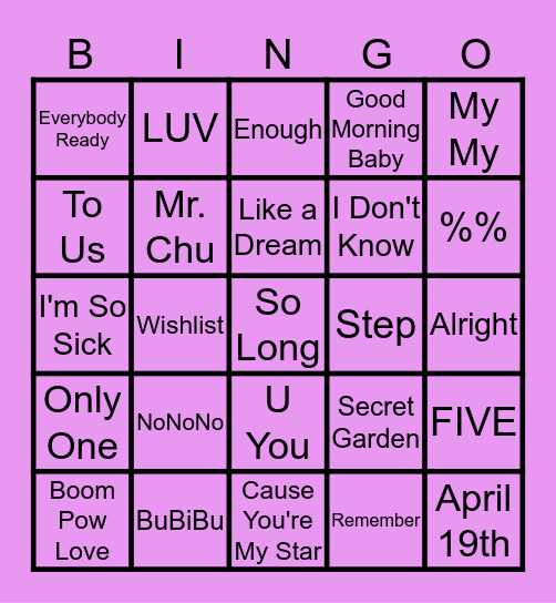 APINKEUSQ Bingo Card