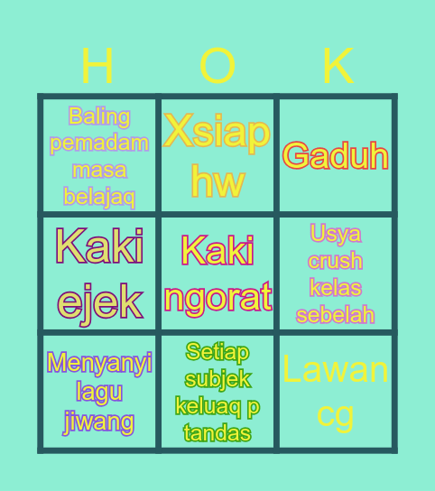 6 REBANA Bingo Card