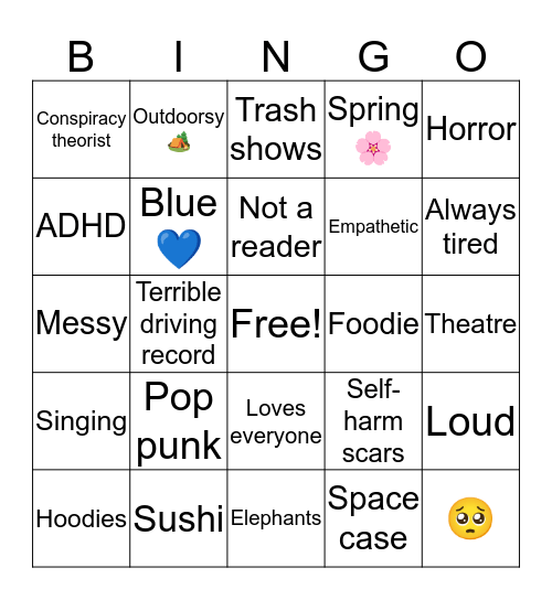 Megan Bingo Card