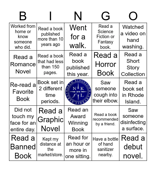 North Kingstown Free Library Bingo Card