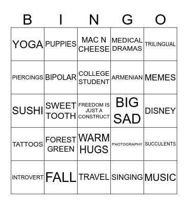 Bingo Card
