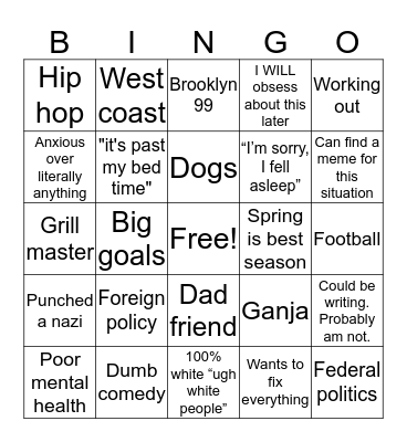 How much do we have in common? Bingo Card