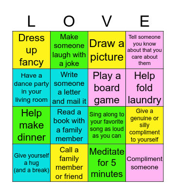 LOVE & KINDNESS BINGO! Bingo Card