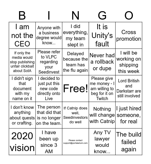 Chris Spears Bingo Card