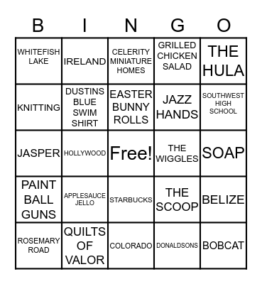 ANDERSON FAMILY BINGO Card