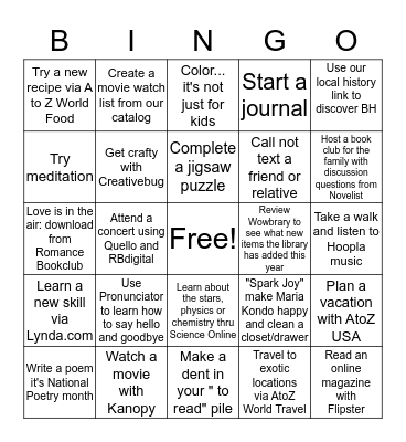 BHPL BINGO Card