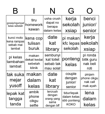 Have You Ever? Bingo Card