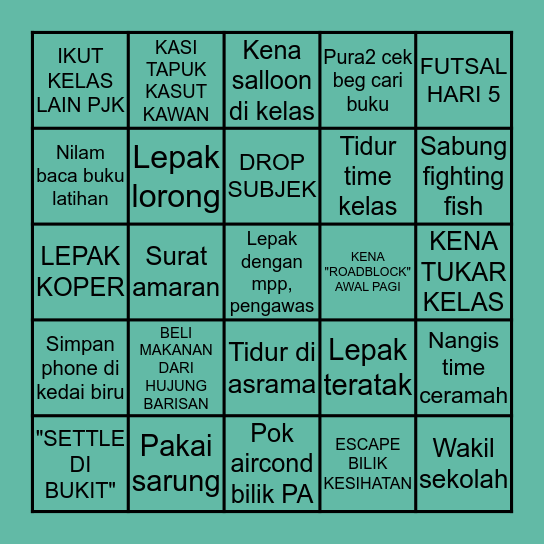 SMK DPM'S BINGO 2.0 Bingo Card