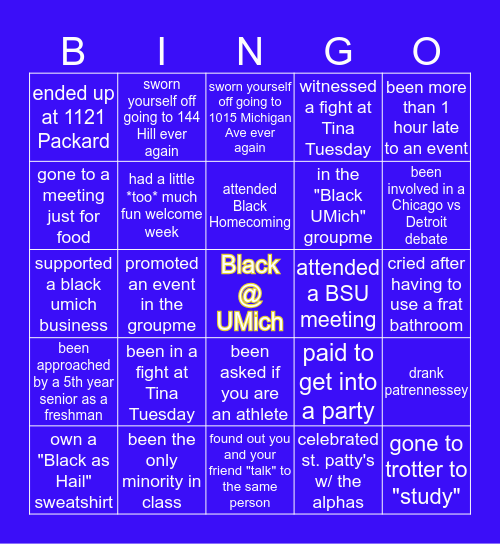 BLACK UMICH EDITION (by @a.ojo) Bingo Card