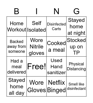 Covid - 19 Bingo Card