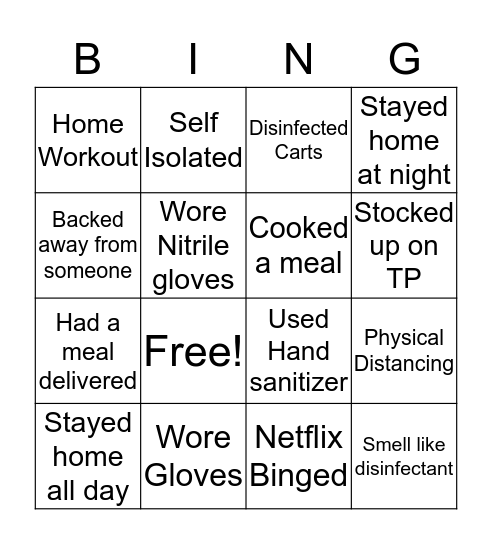 Covid - 19 Bingo Card