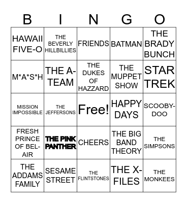TV THEME SONGS (1) Bingo Card