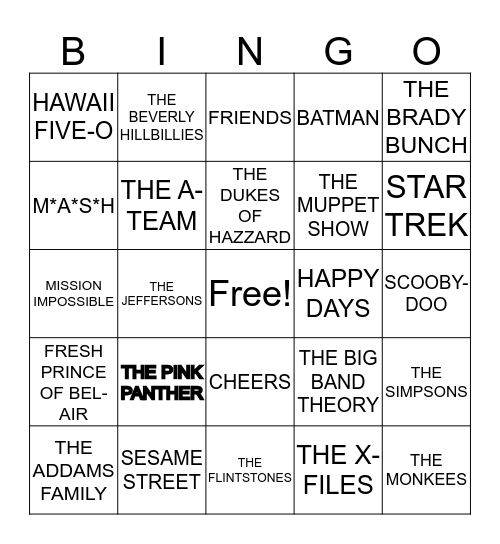 TV THEME SONGS (1) Bingo Card