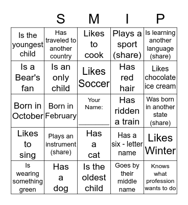 Get-to-Know-You Bingo Card