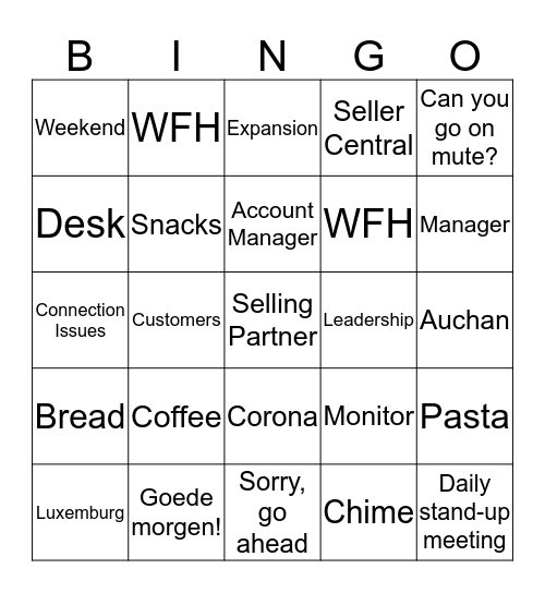 3P Expansion Morning Bingo Card
