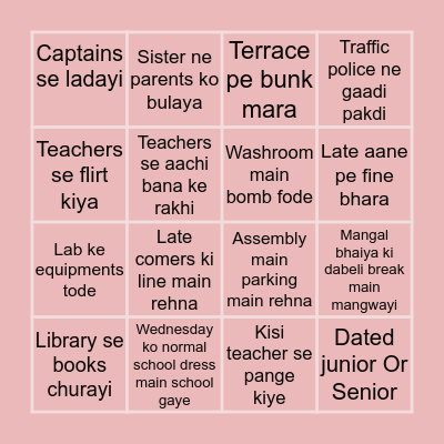 Josephite Bingo Card