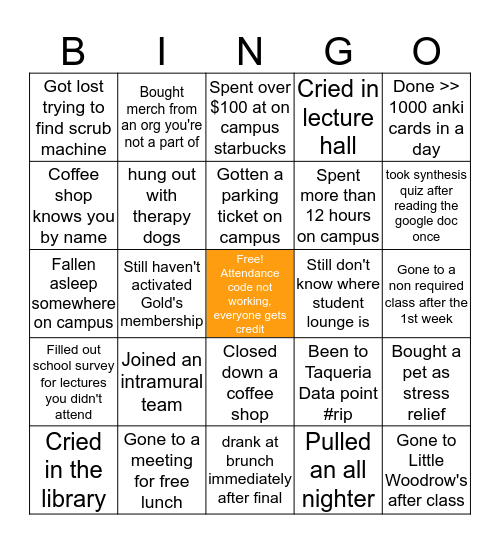 LSOM Bingo Card