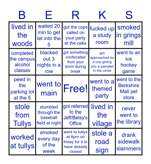 PSU Berks- Degenerate Addition Bingo Card
