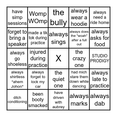 "In THExclusives I-" Bingo Card