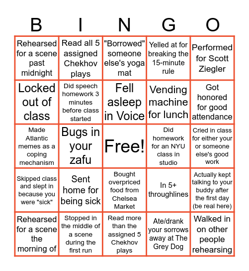 Atlantic Bingo - Vanilla Bingo Card