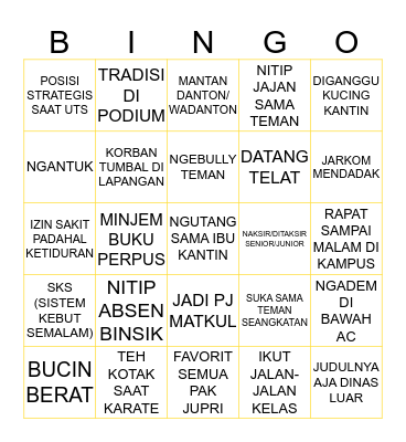 BINGO CHALLENGE Bingo Card