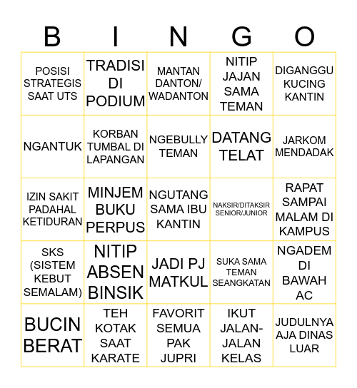 BINGO CHALLENGE Bingo Card