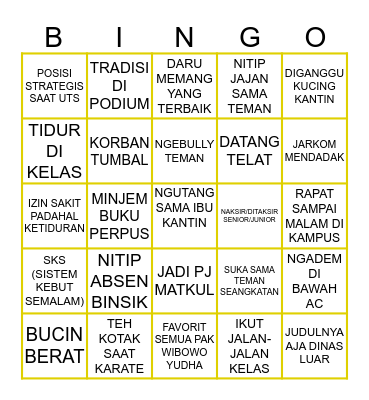 BINGO CHALLENGE Bingo Card