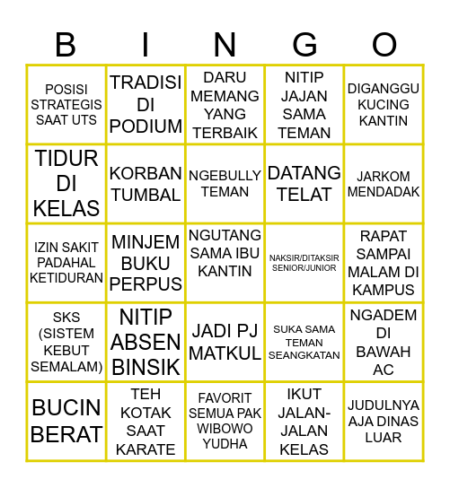 BINGO CHALLENGE Bingo Card