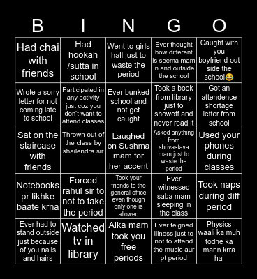 SALWAN GIRLS Bingo Card