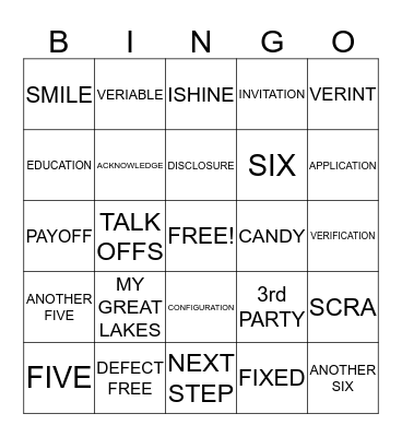 PCL BINGO Card