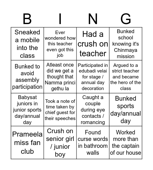 Bingo Card