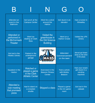 UMass Boston Bingo Card