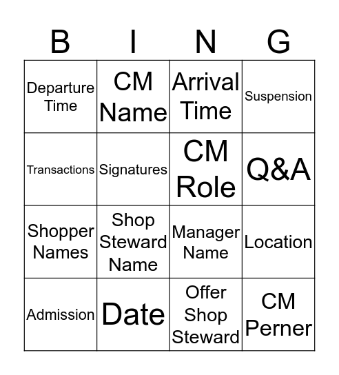Elements of a Statement Bingo! Bingo Card