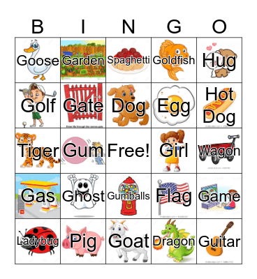G Bingo Card
