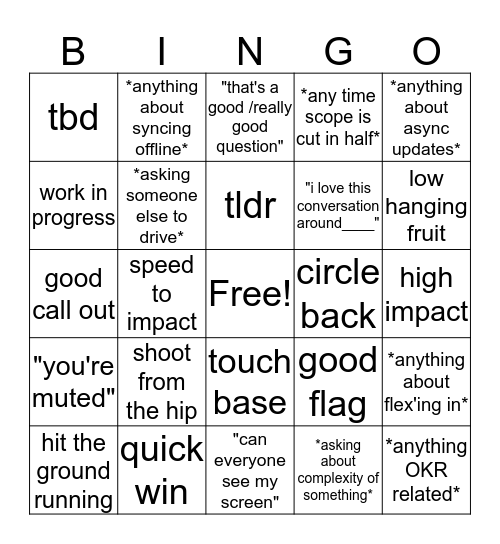 Meetup Bingo Card