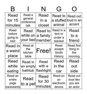 Book of Mormon Bingo Card