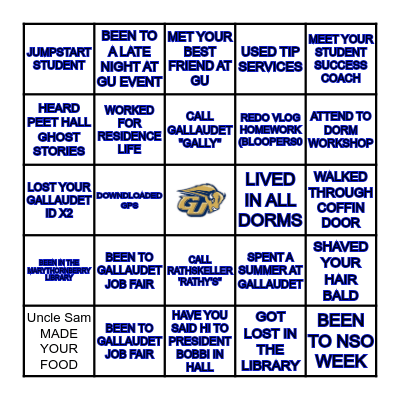 GALLAUDET THAT! Bingo Card