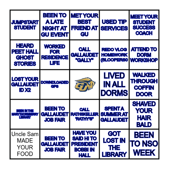 GALLAUDET THAT! Bingo Card